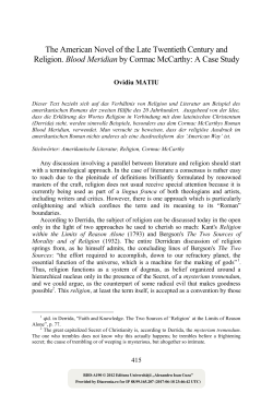 The American Novel of the Late Twentieth Century and