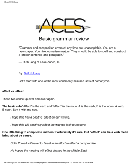 Basic grammar review - La Salle University
