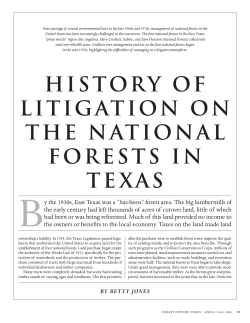 history of litigation on the national forests in texas