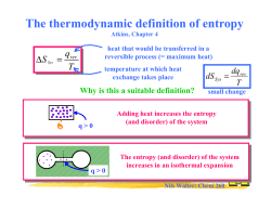 The thermodynamic definition of entropy