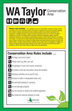 Rules at W.A. Taylor - Rideau Valley Conservation Authority