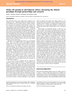 Sickle cell anemia in sub-Saharan Africa: advancing