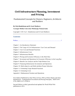 Civil Infrastructure Planning, Investment and Pricing