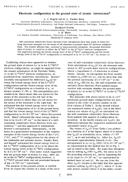 Electronic configuration in the ground state of atomic