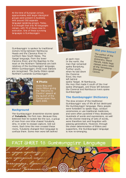 FACT SHEET 18 Gumbaynggirr Language