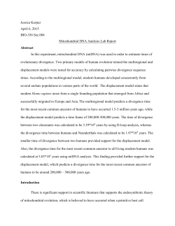 Jessica Kerpez April 6, 2015 BIO-356 Sec.004 Mitochondrial DNA