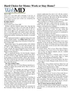 Hard Choice for Moms: Work or Stay Home?