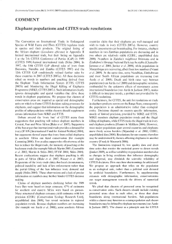 COMMENT Elephant populations and CITES trade resolutions