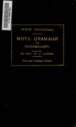 Grammar and vocabulary of language spoken by Motu Tribe:(New