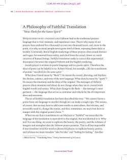 A Philosophy of Faithful Translation