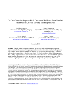 Do Cash Transfers Improve Birth Outcomes? Evidence - IAE-CSIC