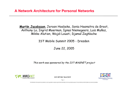 A Network Architecture for Personal Networks