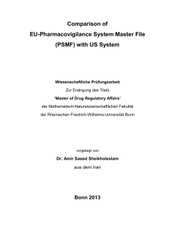 Comparison of EU-Pharmacovigilance System Master File