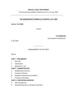 the dangerous chemicals control act 2004