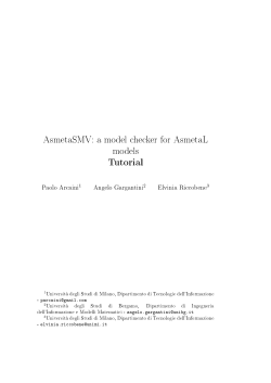 AsmetaSMV: a model checker for AsmetaL models - Tutorial