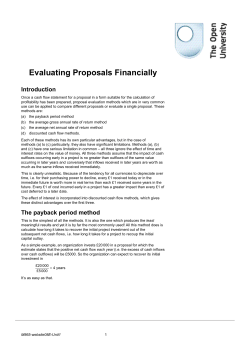 Evaluating Proposals Financially 51