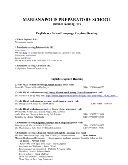 Summer Reading 2007 - Marianapolis Preparatory School