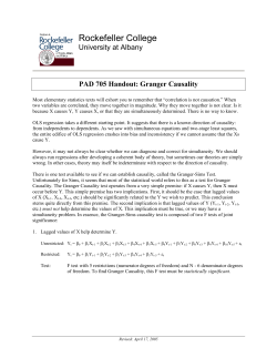 Granger Causality - University at Albany