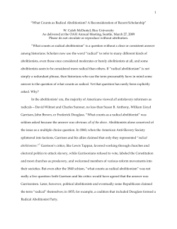 OAH 2009 Paper, What Counts as Radical Abolitionism?