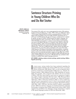 Sentence-Structure Priming in Young Children Who Do