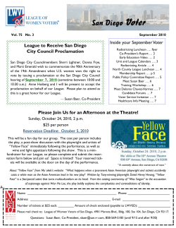 September 2010 - League of Women Voters of San Diego