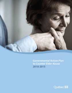 Governmental Action Plan to Counter Elder Abuse 2010-2015