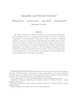 Inequality and Network Structure