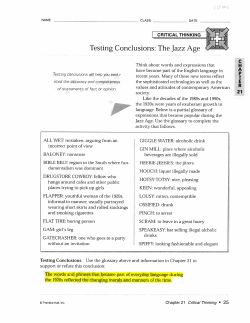 Testing Conclusions: The Jazz Age