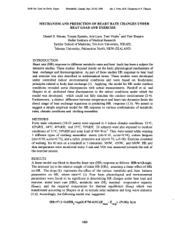 MECHANISM AND PREDICTION OF HEART RATE CHANGES