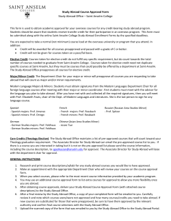 Study Abroad Course Approval Form Study Abroad Office &ndash; Saint