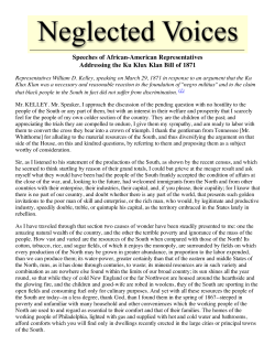 Speeches on the Ku Klux Klan Act