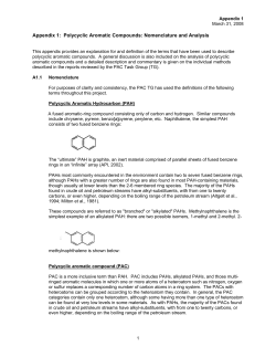 APPENDIX 1: Polycyclic Aromatic Compounds