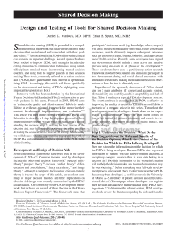Shared Decision Making - Circulation: Cardiovascular Quality and