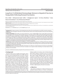 Long-Term T-Cell-Mediated Immunologic Memory to Hepatitis B