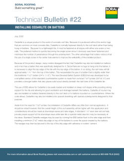 Technical Bulletin - Cedarlite on Battens