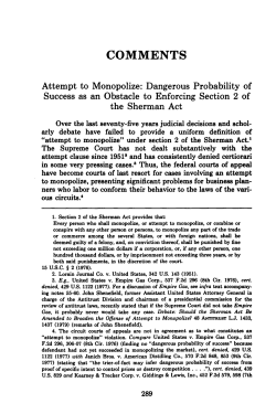 Attempt to Monopolize - Seattle University School of Law Digital