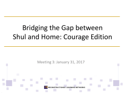 Shul-Home Meeting 3 - Jewish Reconstructionist Communities