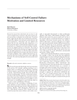 Mechanisms of Self-Control Failure: Motivation and Limited Resources