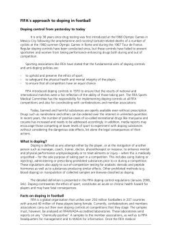 FIFA`s approach to doping in football
