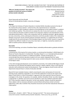 The nature and purpose of concurrent courses in Scottish primary