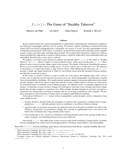 FLIPIT: The Game of &ldquo;Stealthy Takeover&rdquo;