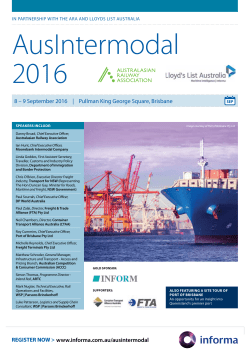 AusIntermodal 2016 - Freight Trade Alliance