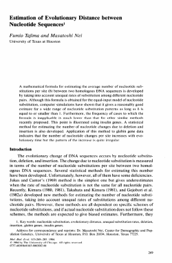 Estimation of Evolutionary Distance between Nucleotide Sequences`