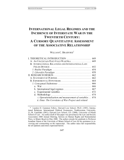 international legal regimes and the incidence of interstate war in the