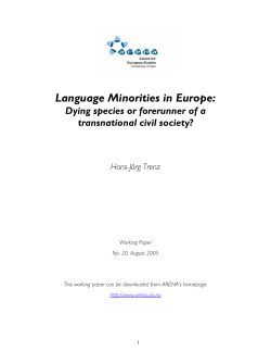 Language Minorities in Europe: