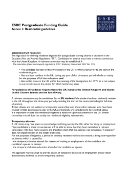 ESRC Residential Guidelines