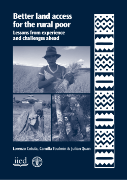 Better land access for the rural poor