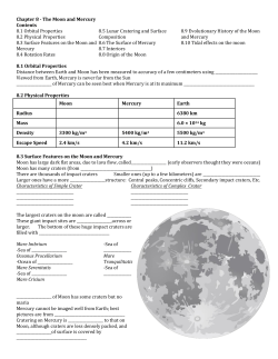 Chapter 8 - The Moon and Mercury Contents 8.1 Orbital Properties