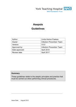 Asepsis - York Teaching Hospital NHS Foundation Trust