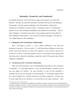 Rationality, Normativity, and Commitment